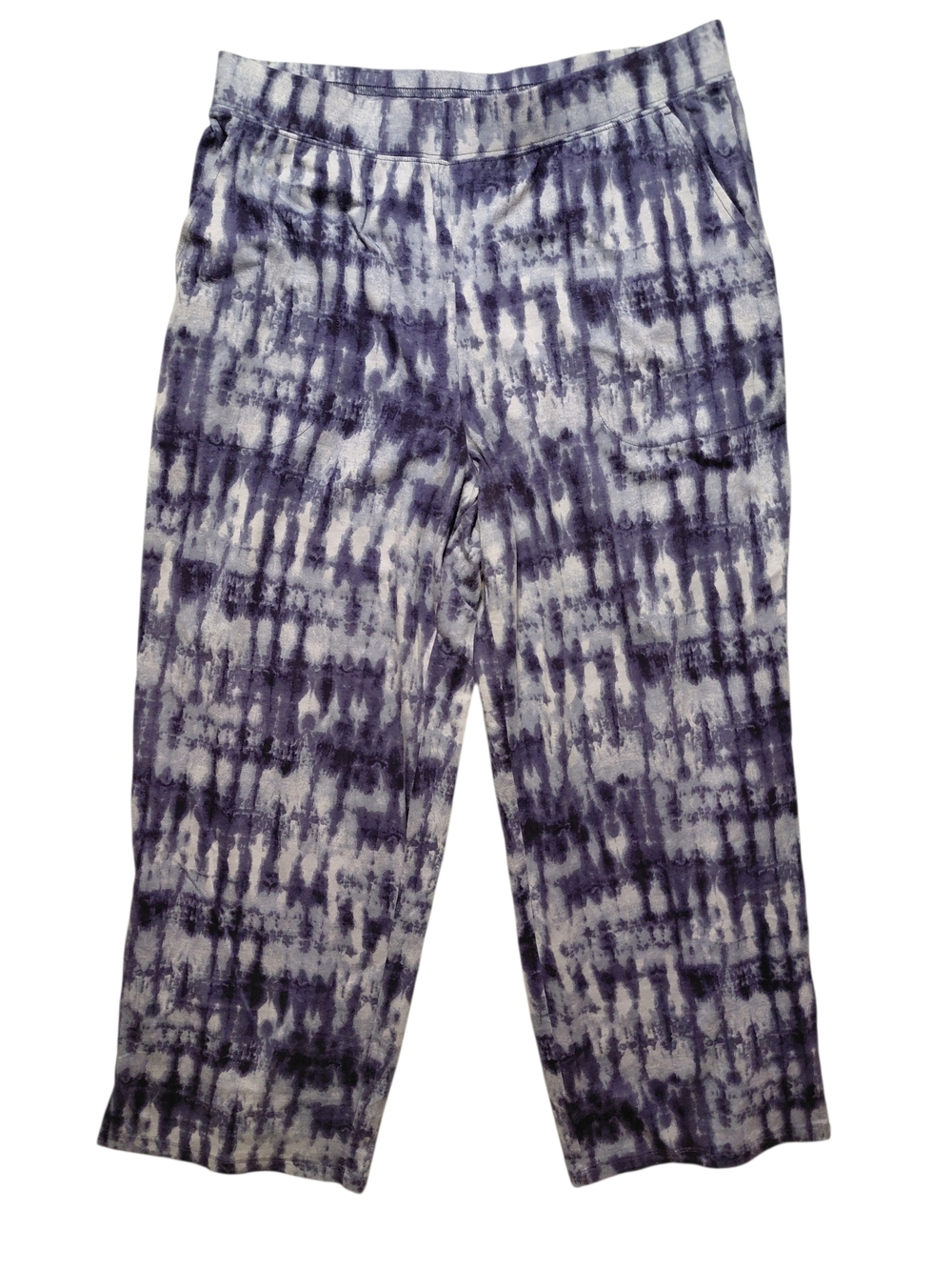 D&Co. Tie-Dye Casual Loungewear Wide Straight Baggy Leg Pants - Blue White